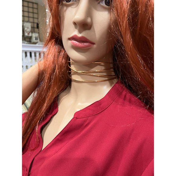 Chunky gold necklace cuff choker big statement oversized large metal statement - Picture 5 of 7